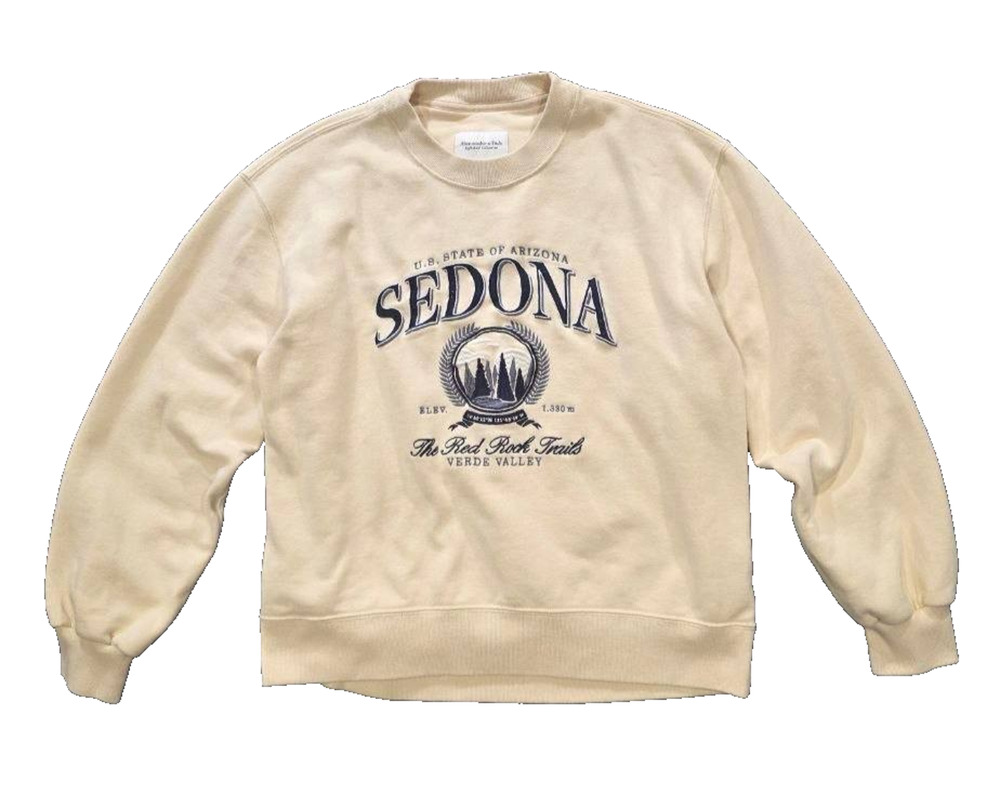Abercrombie & Fitch Sedona Arizona Crewneck Cream Sweatshirt Y2k Women S A010033